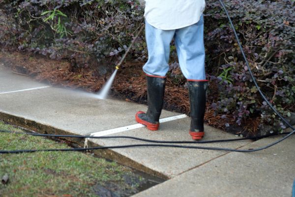Sidewalk Washing in Santa Maria